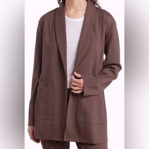 Eileen Fisher Shawl Collar‎ Cardigan Jacket Coffee Brown Size L NWT